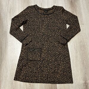 Apropos Leopard Print Long Sleeve Tunic Shift Dress